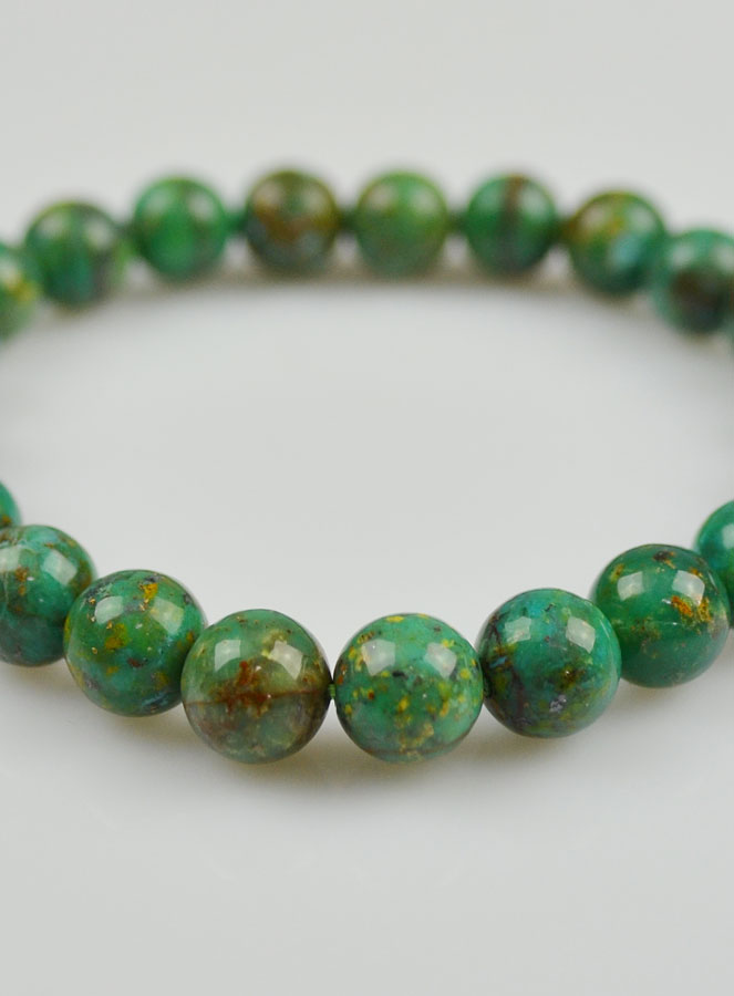 Bracelet en Pierre Naturelle de Chrysocolle - 8mm (pic 4)