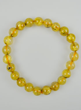 Bracelet en Pierre Naturelle de Cristal de Roche Rutile Hematite AA (pic 1)