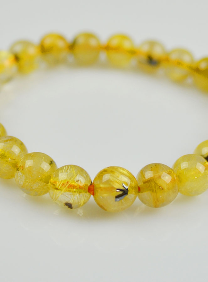 Bracelet en Pierre Naturelle de Cristal de Roche Rutile Hematite AA (pic 4)