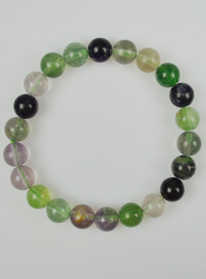 Bracelet en Pierre Naturelle de Fluorite Multicolore (pic 2)