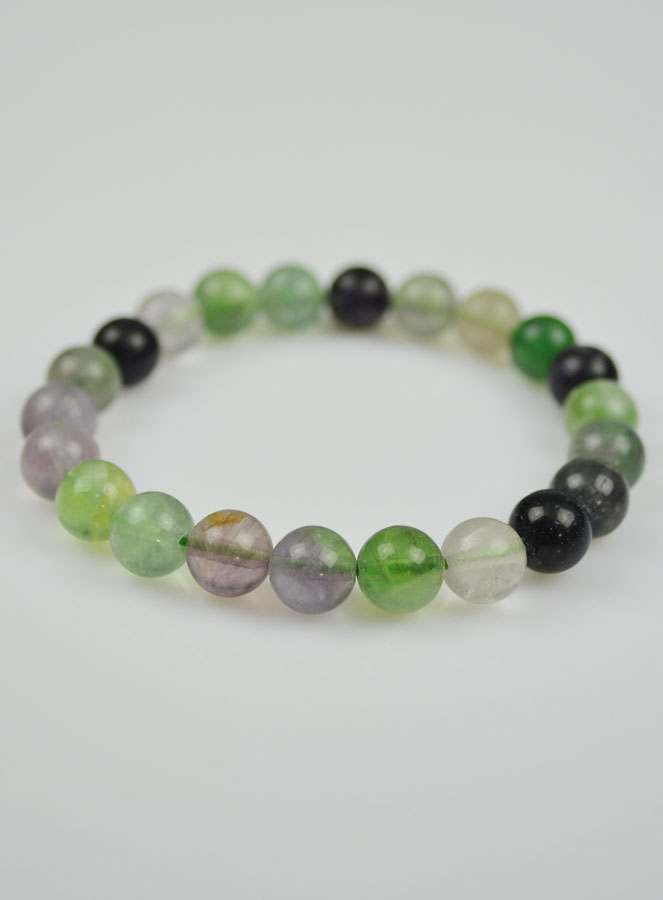 Bracelet en Pierre Naturelle de Fluorite Multicolore (pic 3)