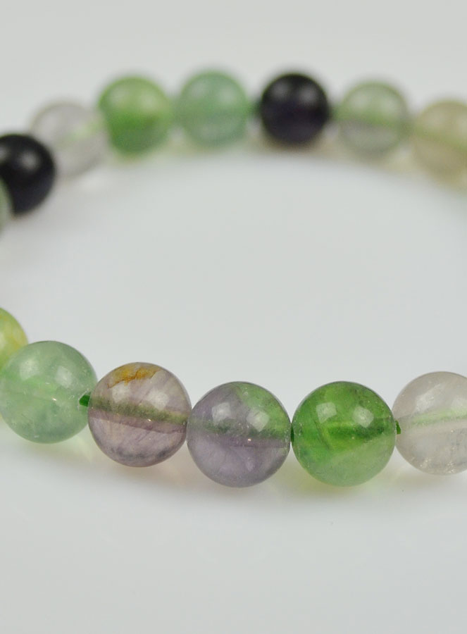 Bracelet en Pierre Naturelle de Fluorite Multicolore (pic 4)