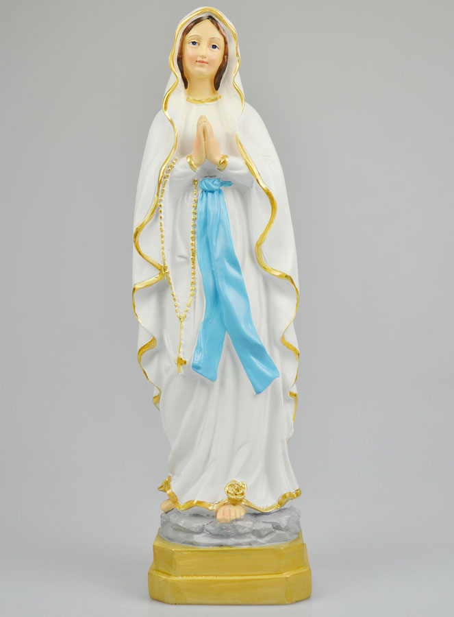 Statue de Notre Dame de Lourdes Peinte Main - 30cm (pic 2)