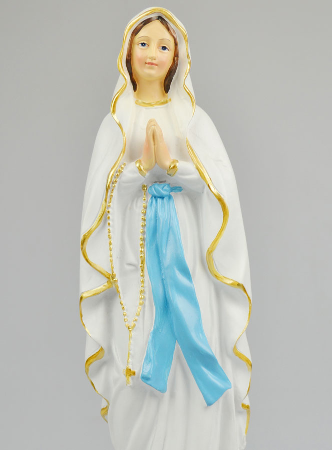 Statue de Notre Dame de Lourdes Peinte Main - 30cm (pic 3)