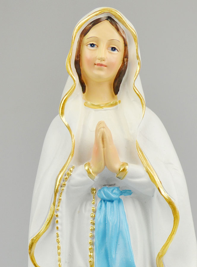 Statue de Notre Dame de Lourdes Peinte Main - 30cm (pic 4)