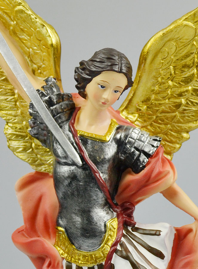 Statue de Saint Michel Archange Peinte Main - 30cm (pic 4)