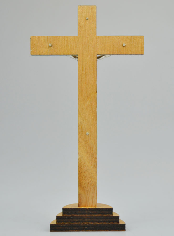 Crucifix en Bois et Christ Argenté - 18 cm (pic 4)