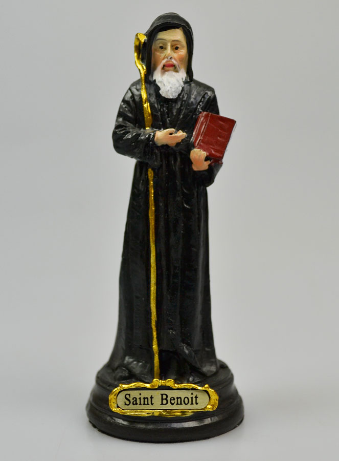 Statue Saint Benoit - 12cm (pic 2)