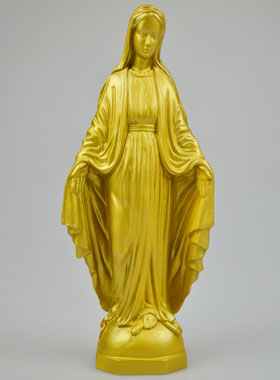 Statue de la Vierge Miraculeuse en Albâtre & Dorure - 19 cm (pic 1)