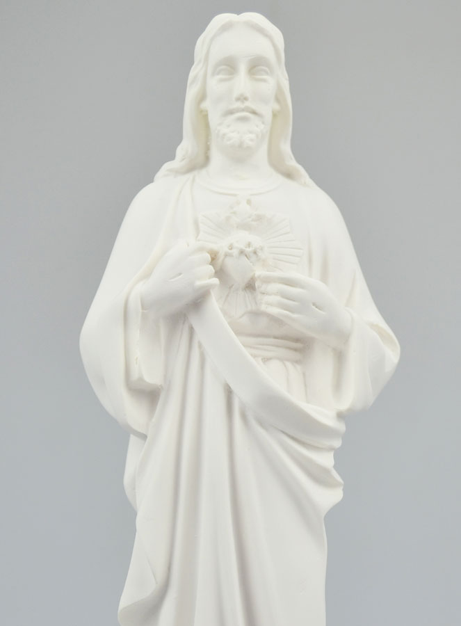 Statue du Sacré Coeur de Jésus en Albâtre - 32cm (pic 3)