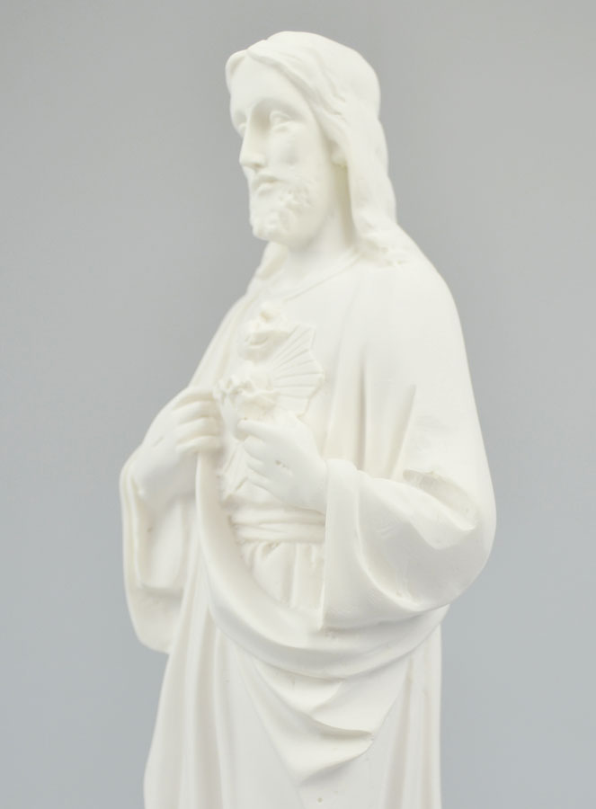Statue du Sacré Coeur de Jésus en Albâtre - 32cm (pic 4)