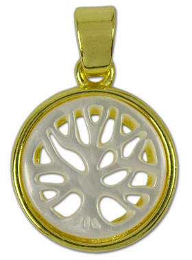 Pendentif Arbre de Vie & Nacre Véritable - 14mm (pic 1)