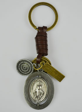 Porte-clés Vierge Miraculeuse - St Christophe en Cuir (pic 1)