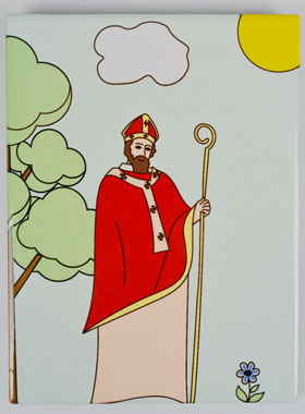 Cadre Icône de Saint Nicolas en céramique - 16 cm (pic 1)