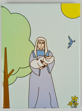 Cadre Icône de la Sainte Vierge Marie en céramique - 16 cm (pic 1)