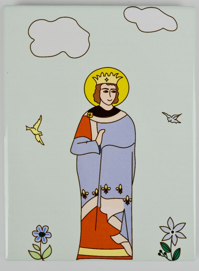 Cadre Icône de Saint Louis en céramique - 16 cm (pic 2)