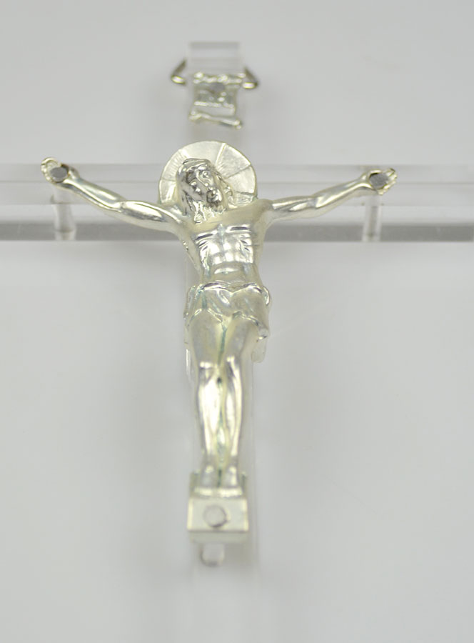 Crucifix Moderne Art Déco à suspendre - 15cm (pic 4)