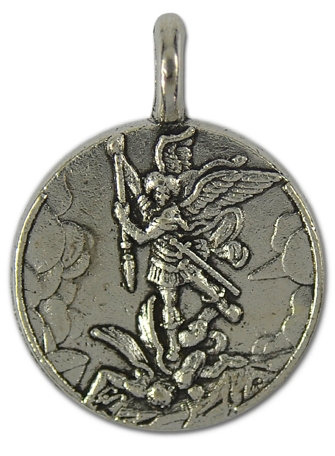 Médaille de Saint Michel Archange Argentée - 18mm (pic 2)