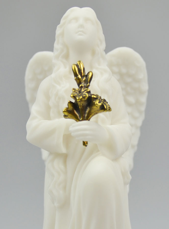 Statue Saint Gabriel Archange en Albâtre - 15cm (pic 3)