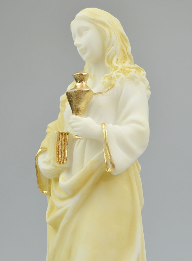 Statue Sainte Marie-Madeleine en Albâtre & Fil d'Or - 20cm (pic 4)