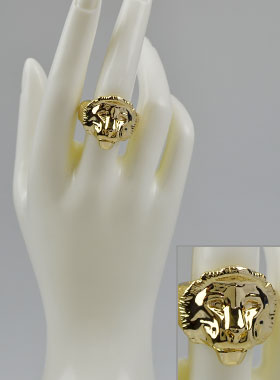 Bague Lion de Juda - Plaqué Or 18k - Taille 58 (pic 1)