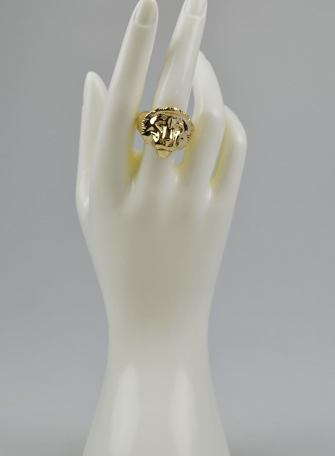 Bague Lion de Juda - Plaqué Or 18k - Taille 58 (pic 2)