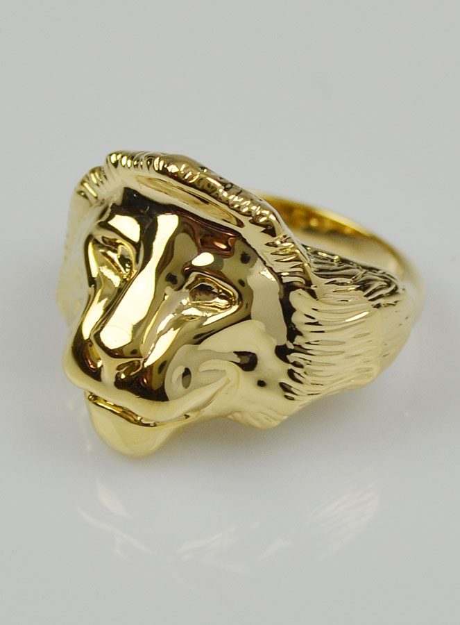 Bague Lion de Juda - Plaqué Or 18k - Taille 64 (pic 4)