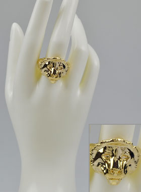 Bague Lion de Juda - Plaqué Or 18k - Taille 62 (pic 1)