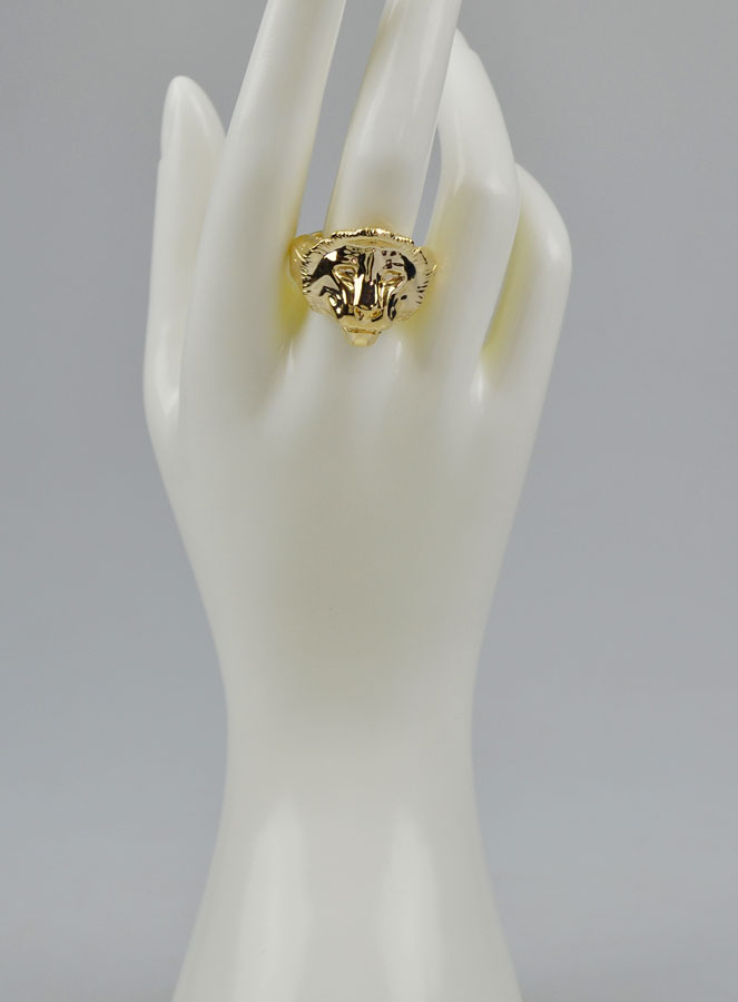 Bague Lion de Juda - Plaqué Or 18k - Taille 62 (pic 2)