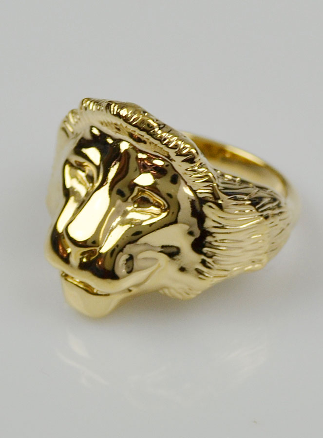 Bague Lion de Juda - Plaqué Or 18k - Taille 62 (pic 4)