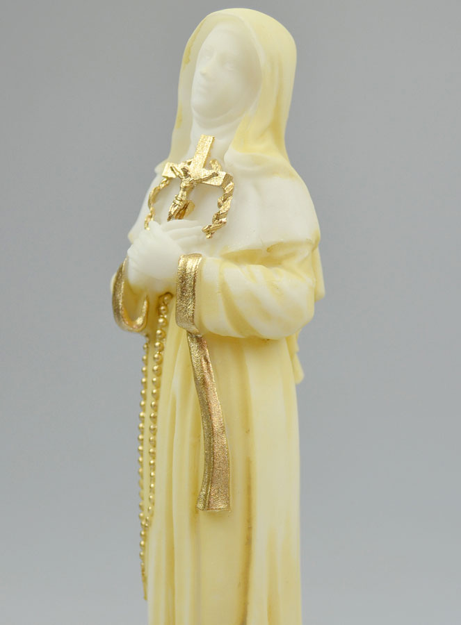 Statue Sainte Rita en Albâtre & Fil d'Or - 17cm (pic 4)