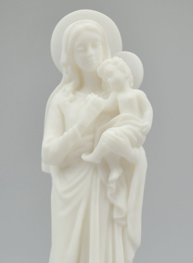 Statue Notre Dame de la Famille en Albâtre - 17cm (pic 3)
