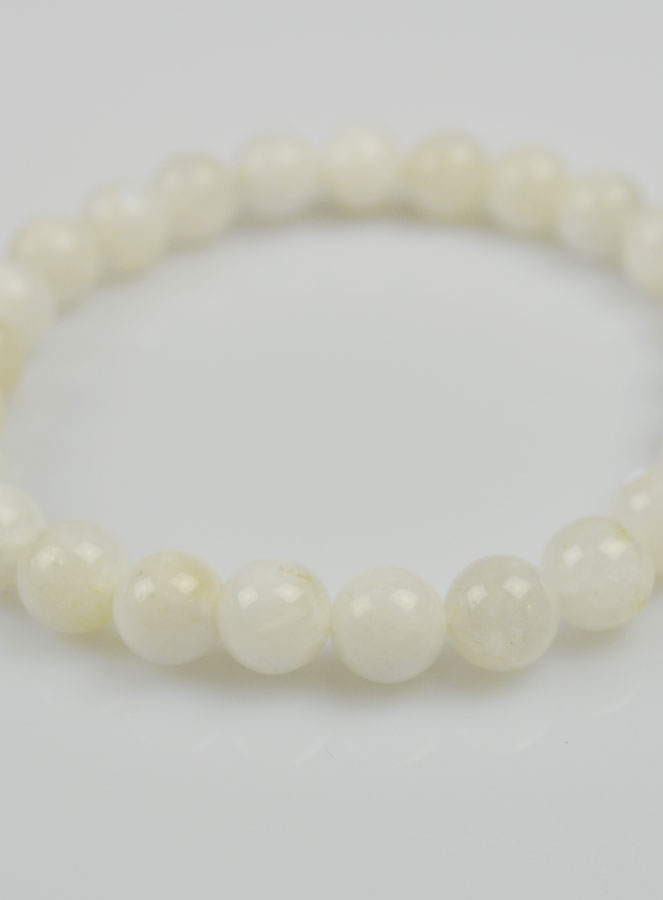 Bracelet en Pierre Naturelle de Lune Blanche (pic 4)