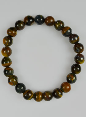 Bracelet en Pierre Naturelle d'Oeil de Tigre - Catégorie A (pic 1)