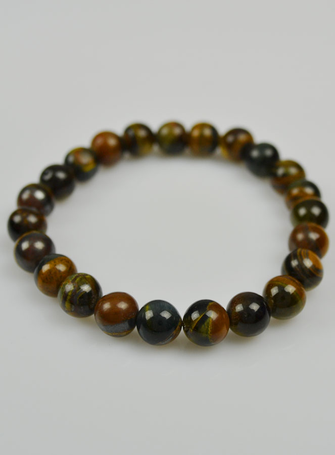 Bracelet en Pierre Naturelle d'Oeil de Tigre - Catégorie A (pic 3)