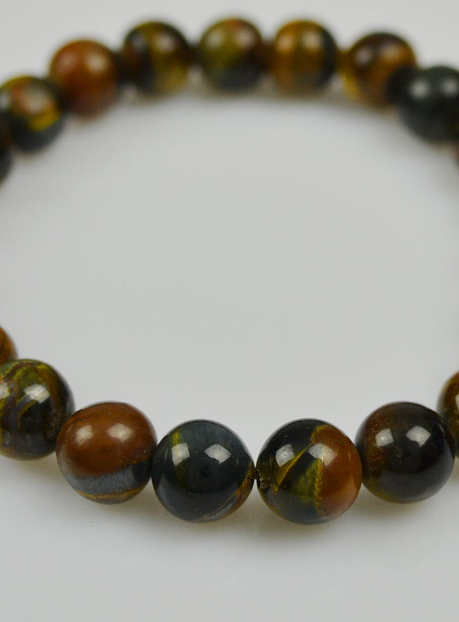 Bracelet en Pierre Naturelle d'Oeil de Tigre - Catégorie A (pic 4)
