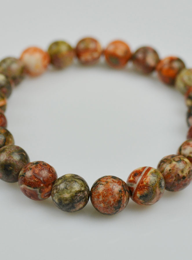 Bracelet en Pierre Naturelle de Jaspe Léopard (pic 4)