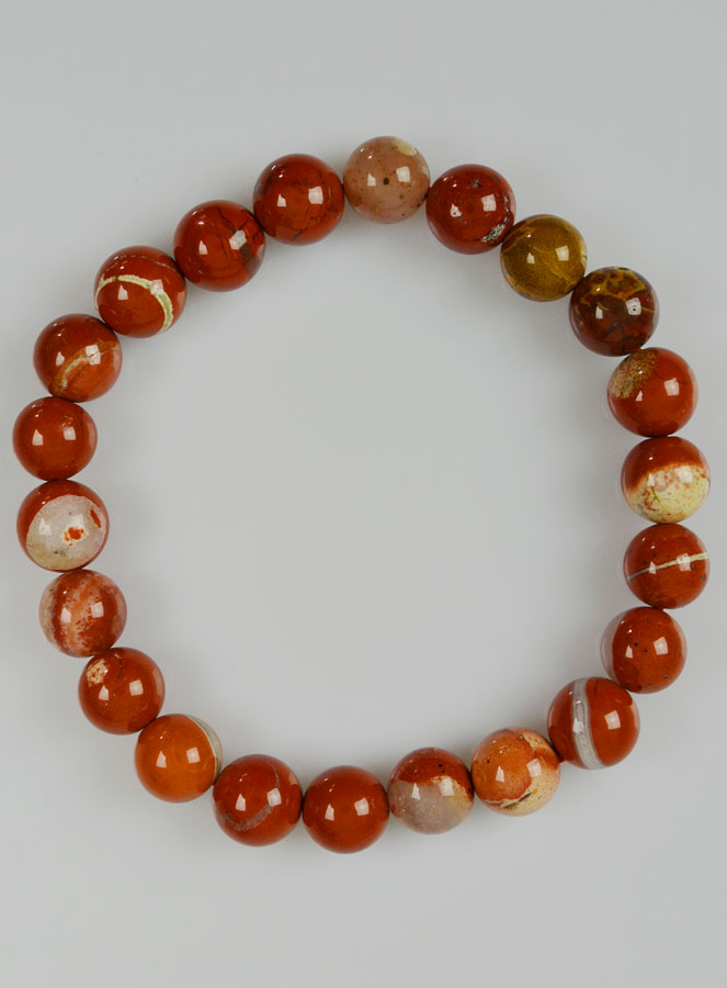 Bracelet en Pierre Naturelle de Jaspe Rouge (pic 2)