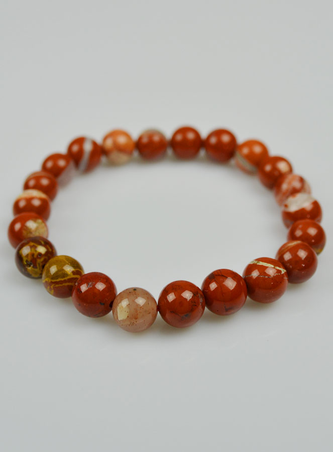Bracelet en Pierre Naturelle de Jaspe Rouge (pic 3)