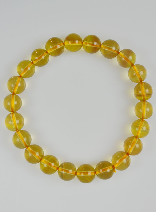 Bracelet en Pierre Naturelle de Fluorite Jaune Perles AAA (pic 2)