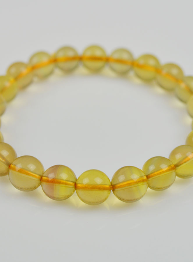 Bracelet en Pierre Naturelle de Fluorite Jaune Perles AAA (pic 4)