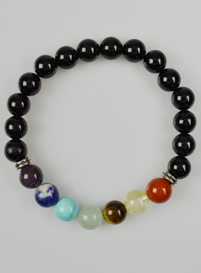 Bracelet en Pierre Naturelle d'Onyx - 7 dons du Saint Esprit (pic 1)