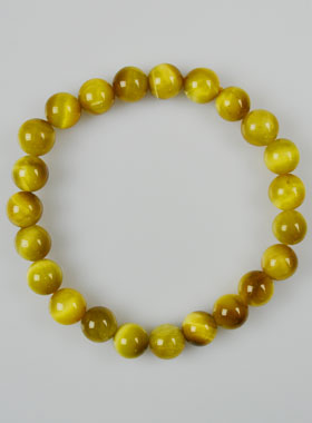 Bracelet en Pierre Naturelle d'Oeil de Tigre Doré - Catégorie AA (pic 1)