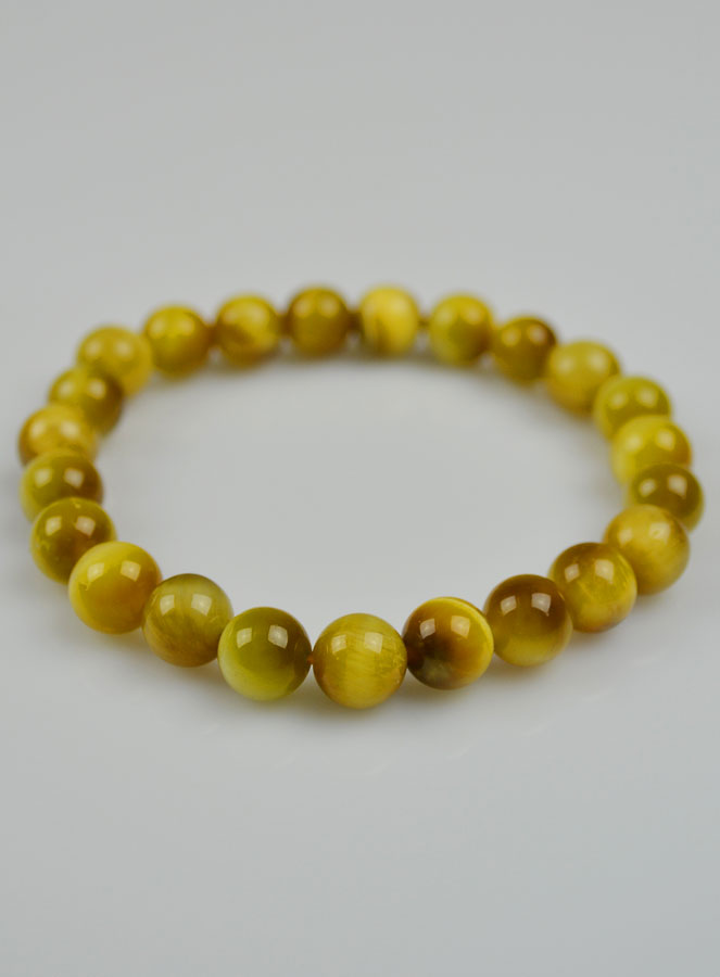 Bracelet en Pierre Naturelle d'Oeil de Tigre Doré - Catégorie AA (pic 3)