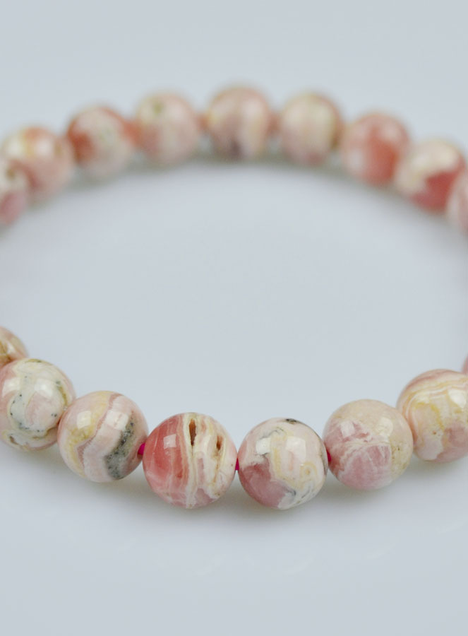 Bracelet en Pierre Naturelle de Rhodochrosite 7-8mm (pic 4)