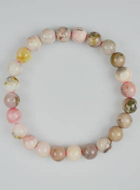 Bracelet en Pierre Naturelle de Opale Rose du Pérou (pic 1)
