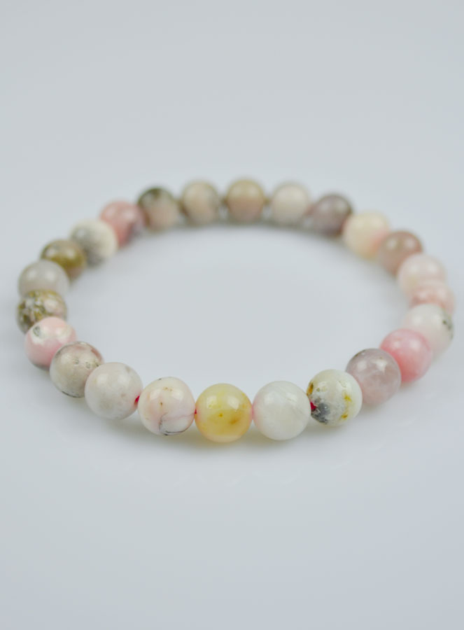Bracelet en Pierre Naturelle de Opale Rose du Pérou (pic 3)