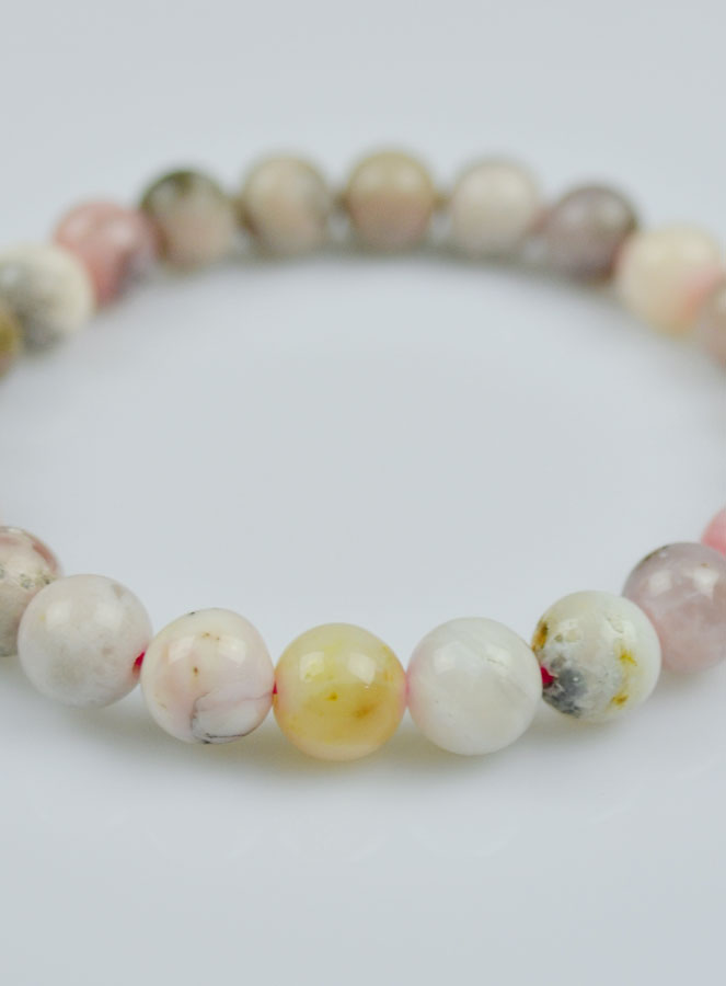 Bracelet en Pierre Naturelle de Opale Rose du Pérou (pic 4)
