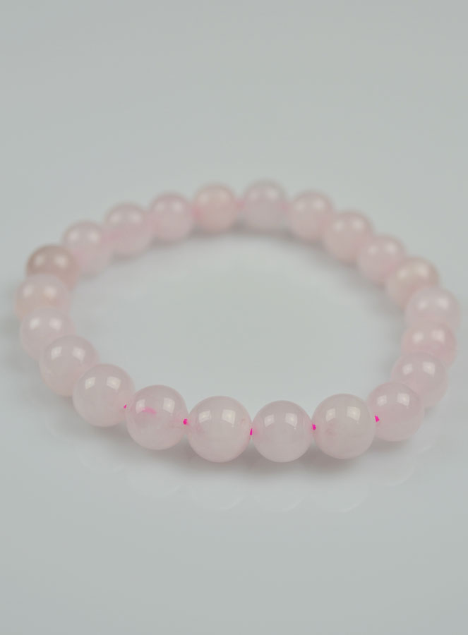 Bracelet en Pierre Naturelle de Quartz Rose du Brésil (pic 3)
