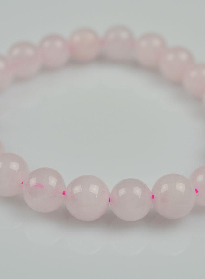 Bracelet en Pierre Naturelle de Quartz Rose du Brésil (pic 4)